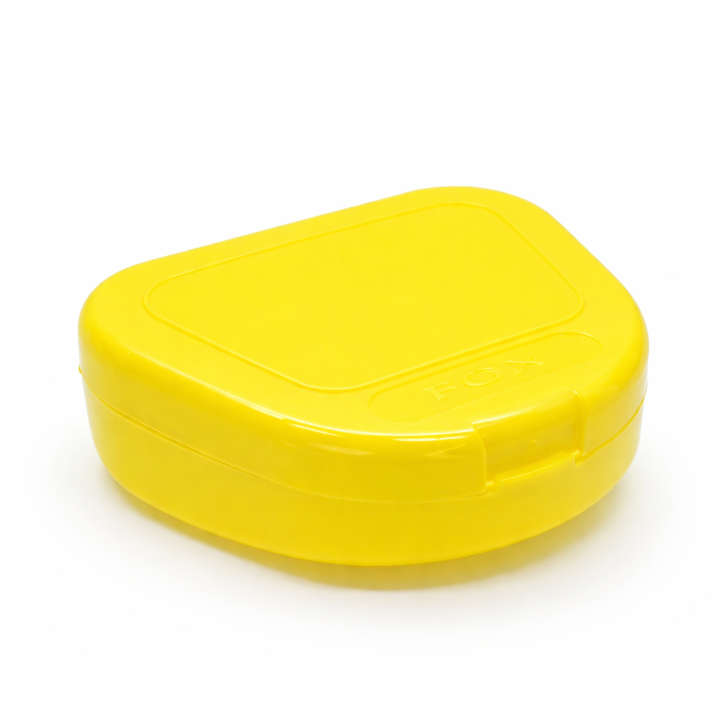 Caja de retenedor sin correa oval amarilla