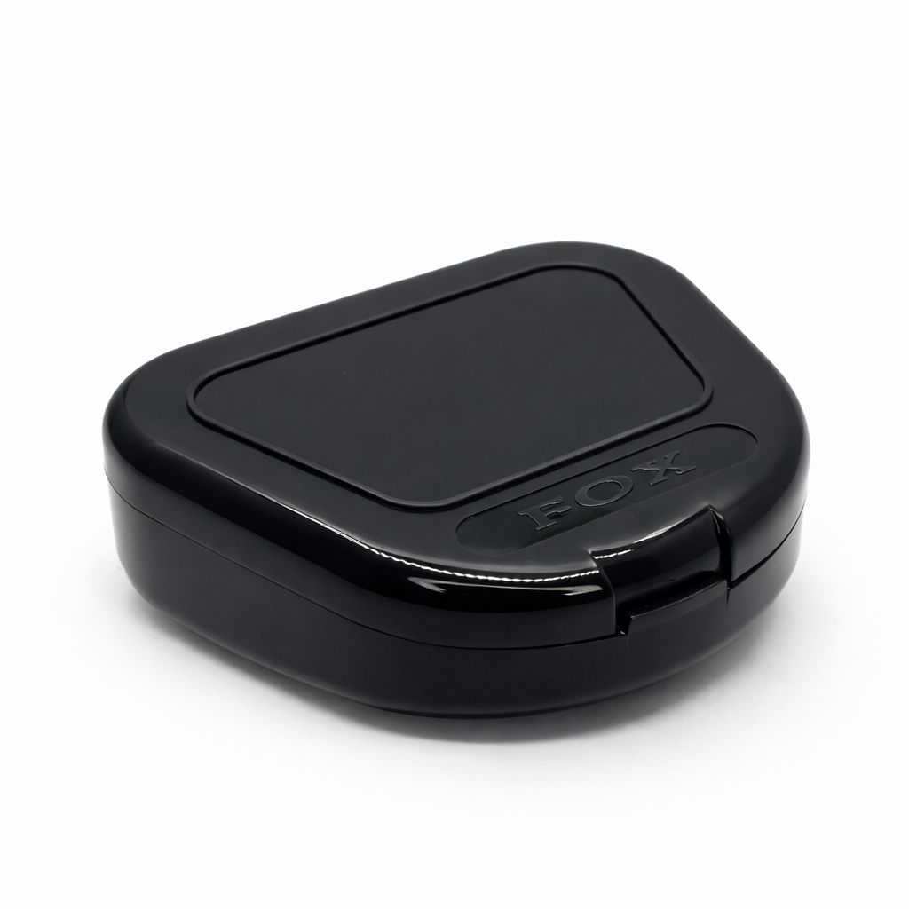 Retainer case, black, oval, no strap