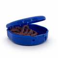 Retainer case with flat blue strap